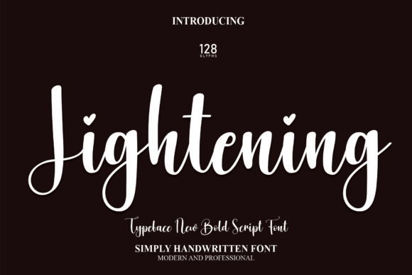 Lightening: A Romantic Script Typeface for Editorial Design